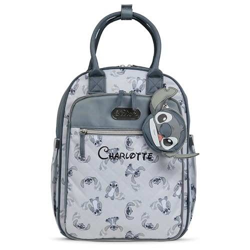Disney Personalized Diaper Bag Character MICKEY MINNIE and MORE Multi-Pocket Functional Baby Diaper Bag Backpacks (Personalized Stitch Diaper Bag)