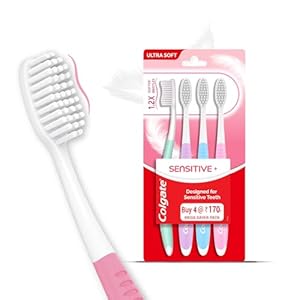 Colgate Sensitive Toothbrush – Pack of 4 – Ultra Soft bristles take Care of Sensitive Teeth and Gums – India