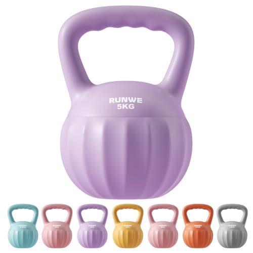 RUNWE 5kg Kettlebell Weight for Women and Men (Sold in Single Not in Set) Multiple Weight & Color Options from Beginners to Pros Hand Weight Core Strength Training