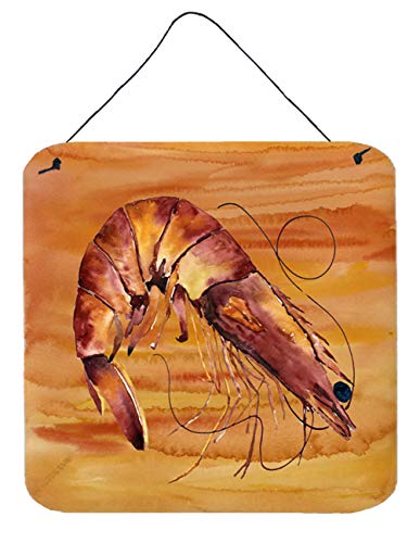 Caroline's Treasures 8140DS66 Shrimp Wall or Door Hanging Prints Aluminum Metal Sign Kitchen Wall Bar Bathroom Plaque Home Decor, 6x6, Multicolor