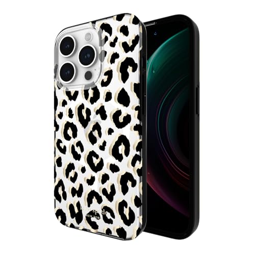 [kate spade new york] iPhone 15 Pro ケース Protective Hardshell Case for MagSafe 正規品 ケイトスペード ニューヨーク (City Leopard Black/Gold Foil/Clear)のサムネイル