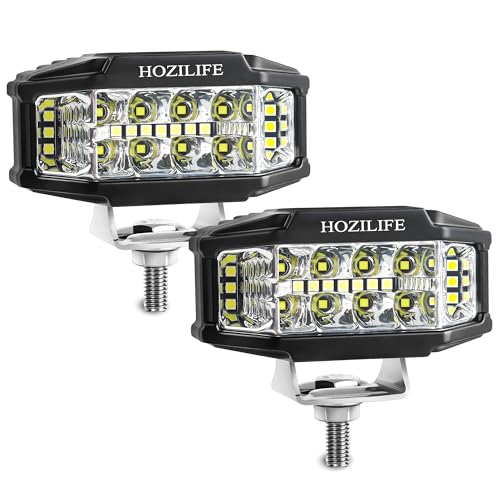 HOZILIFE 3 Inch LED Pods, 2PCS 40W 12V Flood Spot Ditch Lights Offroad Driving Fog LED Work Light for Truck ATV UTV Motorcycle (HZ1121)