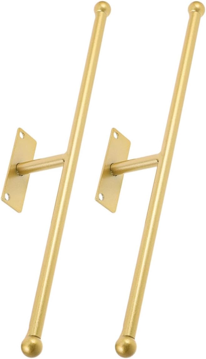 2pcs Wall Mounted Jewelry Organizer Rack with Hanging Necklace, Bracelet, Ring, Headband Holder in Gold for Home Accessory Storage