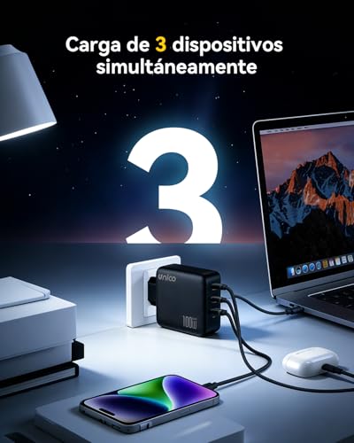 Cargador USB C 100W compatible con Samsung Galaxy S25 y iPhone 16 Pro 4