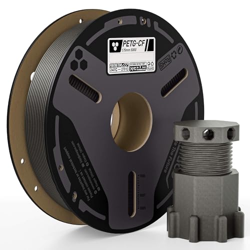 Image of ELEGOO Carbon Fiber PETG Filament 1.75 mm Gray 0.5KG, High Strength & Rigidity PETG-CF 3D Printing Filament, Abrasion Resistance for Functional Parts, 500g Spool Fits for Most FDM 3D Printers