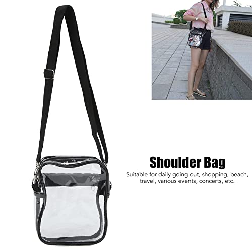 Bolsa mensageiro transparente, bolsa de ombro em PVC de ajuste de grande capacidade, bolsa mensageir