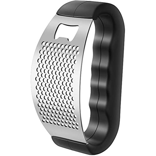 Lintat Aglio Pressa in acciaio inox multifunzione 2-in-1 Taglierina per aglio e apribottiglie Taglierina manuale Smasher Crusher per gadget da cucina