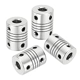 QUARKZMAN 4 Stück Flexible Kupplungen 6mm Bis 6.35mm Aluminiumlegierung Verbindungsstück Flexible Wellenkupplungen Motor Kupplung Für 3D Drucker CNC Maschine Motor Encoder D15 x L20mm