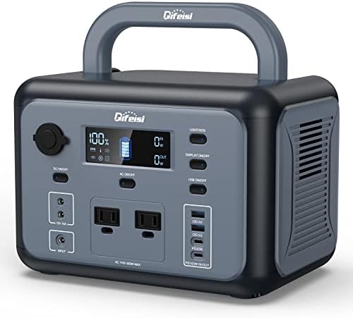 Portable Powerstation Solar Generator, 518 Wh/500 W Emergency Generator with LiFePO4 Battery, 110 V AC/DC/USB C/QC3.0, Mobile Power Supply for Camping Outdoor Balcony