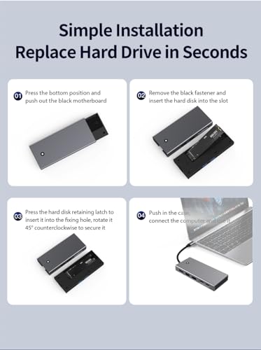 JMT Caja Externa para SSD M.2 NGFF NVM E USB-C miniatura 6
