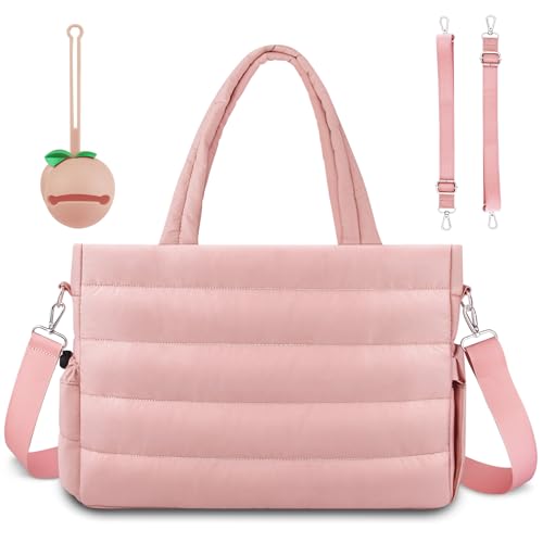 Image of KUBYA Diaper Bag Tote, Baby Diaper Tote Bags Crossbody Hospital Bag Travel Large Mommy Bag, with Silicone Pacifier Case