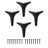 skyehomo 4 Pack Metal Furniture Legs,Modern Furniture Sofa Legs,Triangle Cabinet Feet Matte Black Ca