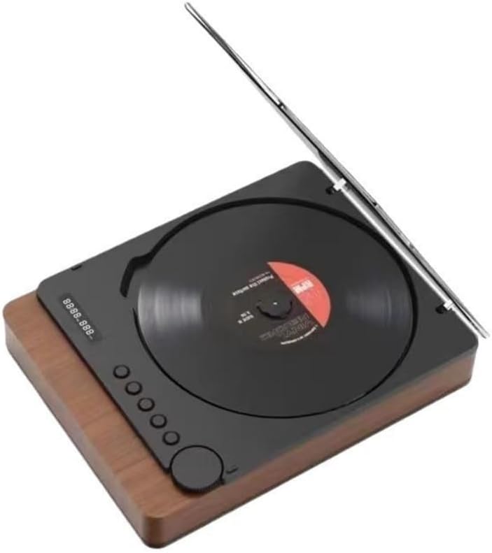 CD プレーヤー Bluetooth HiFi 光デジタル出力 無損 USB 再生 レトロ ギフト (ブラウン)