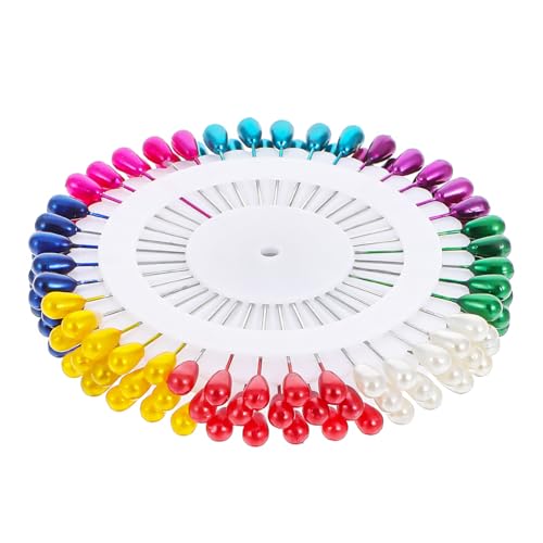 LXUEJIE 120 Stück Buntkopf Stecknadeln, Mehrfarbig Nähnadeln 4 cm Stecknadeln Nähstifte Edelstahl Schneiderin Pins Kunststoffkopf Abstecknadeln für Stoff Schmuck Basteln Nähprojekte