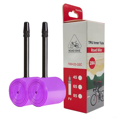 Oniissy 𝟕𝟎𝟎𝐂 𝐓𝐏𝐔 𝐒𝐜𝐡𝐥𝐚𝐮𝐜𝐡 𝐑𝐞𝐧𝐧𝐫𝐚𝐝 – 28g Ultraleichter Fahrradschlauch 28 Zoll | FV-Ventil 45/65/85mm | Rennradschlauch für 18–32 C Reifen (65 mm (2 Stück))