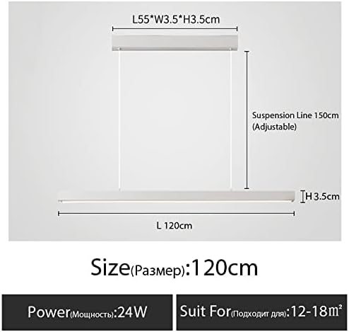Generic Ceiling Chandelier Lamp, A Minimalist Word Dining Room Chandelier Land Strip Modern Dining Lamp Luxury Dining Lamp Dining Room Bar Table Lamp Desk Light (L120cm white) photo 3
