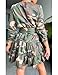 MESLIMA Women's Fashion Camouflage Dress Round Neck Long Sleeve Partywear Hem Cake Dress Green, 2XL