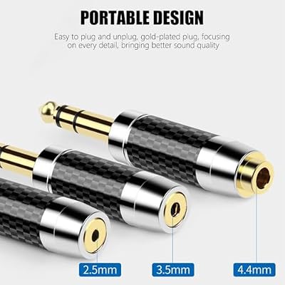 HiFi Sound 6.35mm to 2.5 3.5 4.4mm Earphone Adapter Metal Headphone Converters for Enhances Experiences Sound