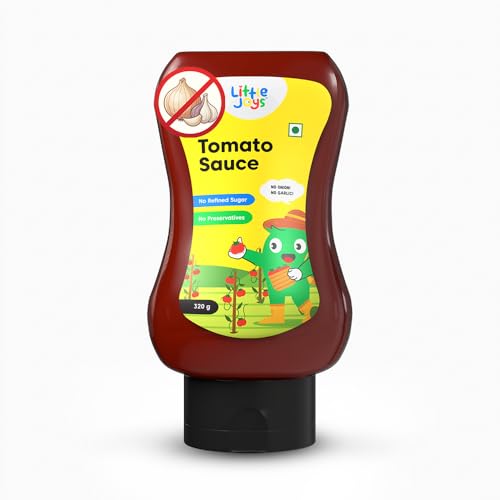Image of Little Joys Tomato Sauce Squeeze No Onion No Garlic for Kids | No Refined Sugar, No Added Preservatives or Chemicals | Made with Jaggery | 100% Vegetarian Tomato Ketchup | 320g