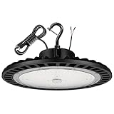 SENSAN led 100W LED High Bay Light 1-10V Dimmable 5000K 5' Cable with US Plug UFO High Bay Lights 40