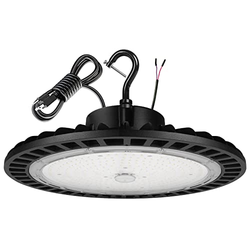 SENSAN led LED High Bay Light 100W 1-10V Dimmable UFO Commercial Lighting Fixture 5000K 5' Cable with US Plug Equivalent to 400W HPS/HID - Ideal for Garage Shop Lights Workshops Warehouse Factory SENSAN led LED High Bay Light 100W 1-10V Dimmable UFO Commercial Lighting Fixture 5000K 5' Cable with US Plug Equivalent to 400W HPS/HID - Ideal for Garage Shop Lights Workshops Warehouse Factory