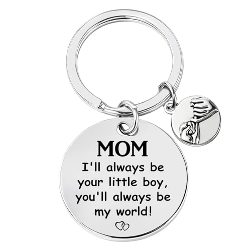 JIOMULIG Christmas Mom Gifts from Son - Pinky Promise Stocking Stuffers Birthday Valentines Present, Mothers Day I'll Always Be Your Little Girl Keychain Keepsake for Mama Stepmom