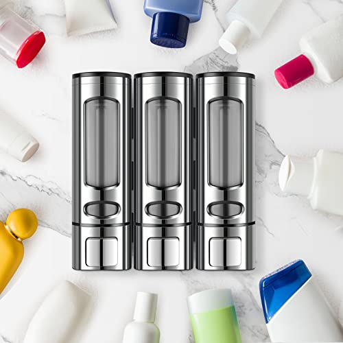 Hnrloy 3-In-1 Shower Soap Dispenser, Shampoo And Conditioner Dispenser, Soap Separator Bathroom, Shower Separator 3 Chamber No Drill, Hotel Bathroom, Home, School, Shopping Mall(Silver Plating) #TOP4