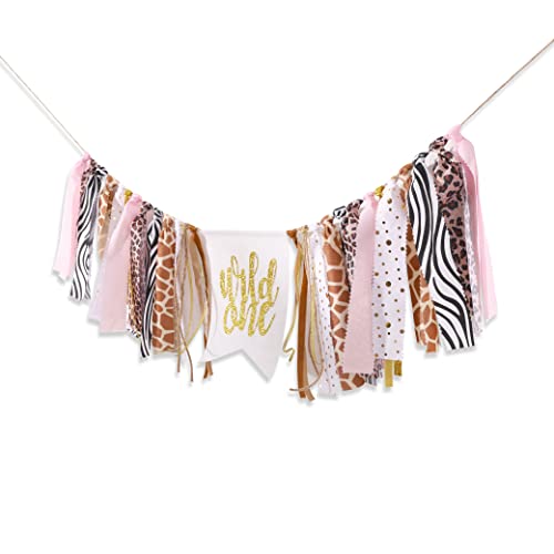 Lingana Wild One High Chair Banner For 1St Birthday - Cheetah Highchair Banner,Boy Or Girl Wild One Themed 1St Birthday Party Decorations,Photo Booth Props, Wild One Shower, Girls Animal Print Leopard Cheetah High Chair Banner #TOP6