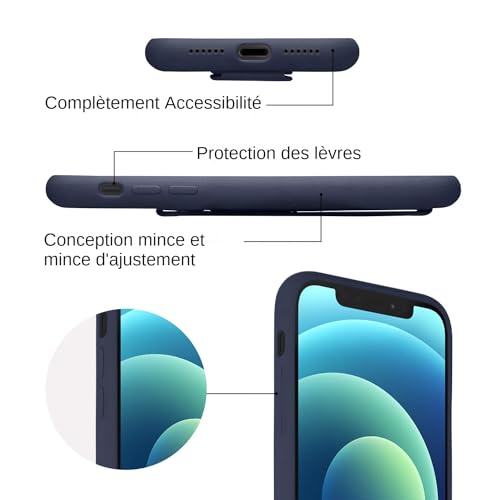 Coque iPhone 11 bleu silicone avec stand invisible réglable antichoc - 4