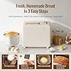 Neretva Machine à pain 15 en 1, machine à pain 1 kg, machine à pain à double chauffage avec distributeur automatique de noix et poêle en céramique antiadhésive, machine à pain pour sans gluten, pâte, levain, yaourt