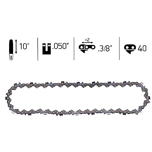 Hayskill Rm1025P 10 Inch Saw Chain For Craftsman Poulan Remington Pole Chainsaw Parts 40 Dirve Links .050" Gauge 3/8" Lp Fit Rm1015Ps Rm1025P Rm1025Sps Pack Of 3 #TOP1