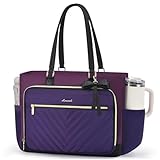 LOVEVOOK 17 Inch Laptop Tote Bag for Women, Teacher Work Bag with Large Cup Holder, Quilted Teacher Diaper Bag for Travel, Computer Women's handbags for Nurse gift