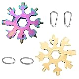 Tuofang 3 Pack 18-in-1 Schneeflocken Multi-Tool, Tragbarer Edelstahl Schneeflocke Flaschenöffner Schraubendreher, Geschenke für Männer, Handwerkzeuge ​für Outdoor für Papa, Mann…