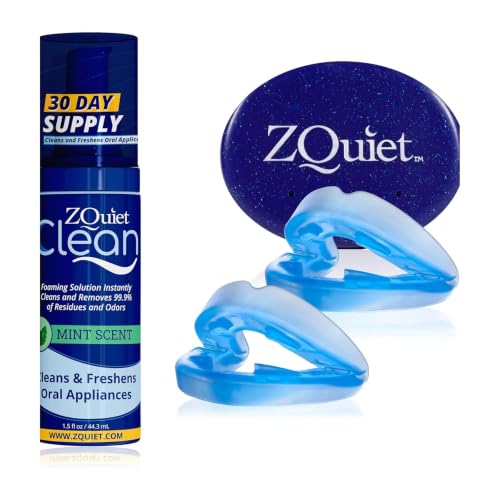 ZQuiet Anti-Snoring Mouthpiece & Cleaner, 2-Size Starter Pack...