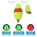 PATIKIL 1.4oz Lighted Fishing Slip Bobbers, 3 Pack EVA Green Red LED Light Up Fishing Float for Night Fishing, Yellow