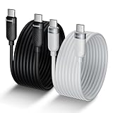 toocki Lot de 2 câbles USB C de 2 m, 60 W, charge rapide, cordon en silicone de type C, compatible avec iPhone 16, 15 Pro Max, iPad Pro, Samsung Galaxy S24 S23, Switch, MacBook Air, Pixel (noir + blanc)