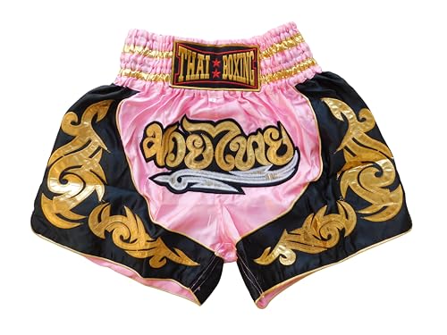 Shorts Muay Thai Rose Taille L Haute Performance - Modèle Robuste Unisexe Adulte