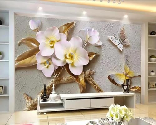 Papier peint mural 3D fleurs ILIYA intissé pour masquer les défauts de mur - 3