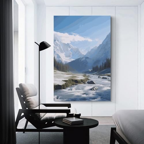 Impression sur toile sommets enneigés pour illuminer une chambre sombre