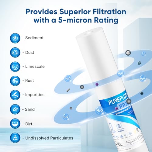 Filtro de sedimentos PUREPLUS de 5 micrones: agua limpia para todo su hogar en pack de 6 6
