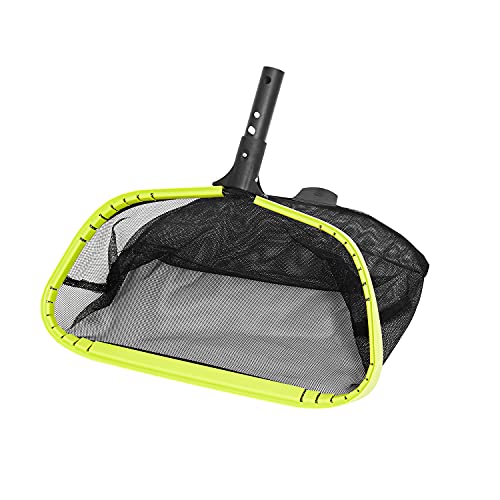 urchindj Heavy Duty Swimming Pool Leaf Skimmer with Reinforced Frame & Deep Mesh Net, Heavy Duty Leaf Rake for Swimming Pool Cleaning