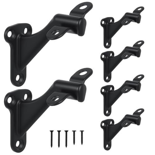 HOME MASTER HARDWARE Handrail Bracket, Matte Black, 6 Pack