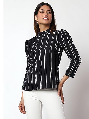 Image of PRETTIFY Womens Navyblue Polka Dot Top