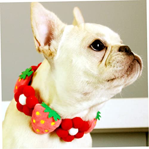 Collier pour chat fleur de fraise réglable et décoratif pour animaux - 8