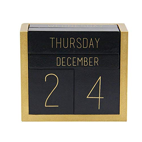 Image of STAR CRAFT Wooden Calendar No End Date Changeable Desktop Calendar