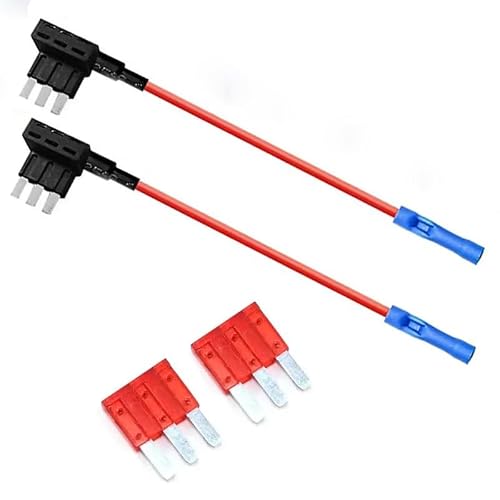 Micro 3 Fuse Tap Add-a-Circuit Adapter Kit, 2 Pack 12V Blade Style Fuse Holder with 10A Fuses for Car Auto Electrical Accessories Dash Cam Hardwire Kit LED Underglow Lights Interior Ambient Lighting
