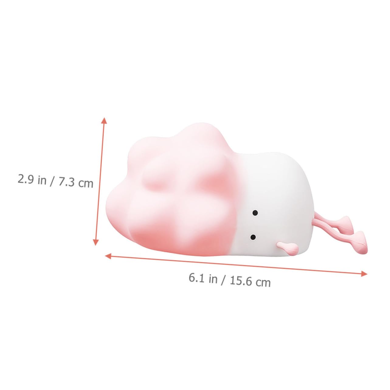 Lampada Notturna in Silicone Caricabatterie 1200mah, Luce Regolabile e Funzione Timer, Design Cartone Animato Rosa per Bambini