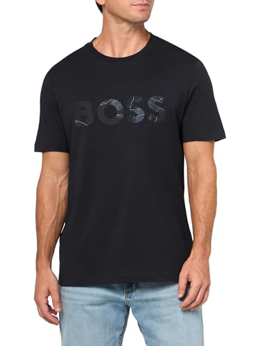 BOSS Men's Big Textured Logo Cotton T-Shirt - Main Image