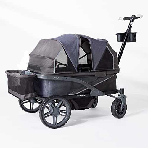 Image of Gladly Family Anthem4 Quad All-Terrain Wagon Stroller, Graphite Special Edition