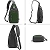 REETEE Sacoche Homme Bandouliere, Sac de Poitrine Sacoche Bandoulière avec Multi-Compartiments Léger Casual Sling Bag pour Homme et Femme pour Randonnée Cyclisme Voyage Camping (vert foncé) #3